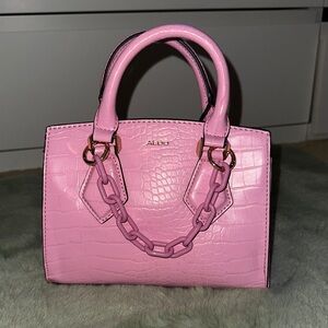 Aldo Pink Croc-Embossed Mini Bag